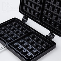 Gaufrier belge manuel portable en acier inoxydable Kwang Hsieh, surface antiadhésive pour usage domestique et extérieur, interchangeable