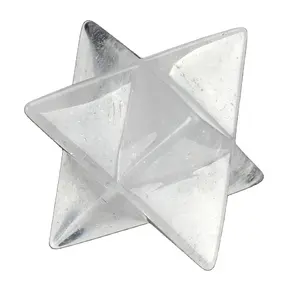 Natural Amazon Venta caliente Cristal de cuarzo transparente Metafísico Merkaba Curación Estrella para la meditación