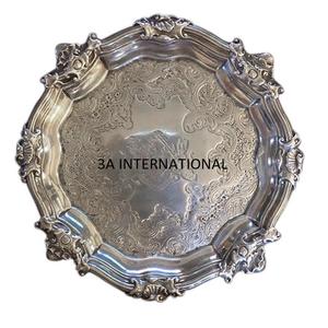 Platos decorativos Plato de servir de metal Platos de cargador elegantes chapados en cobre personalizados Mesa de comedor de restaurante - Product Image 1