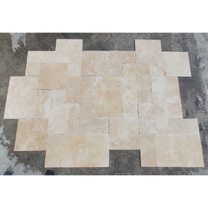 2023 ensemble de carreaux de travertin motif français de qualité supérieure intérieur extérieur marbre Construction Antique salle de bain lumière hôtels - Product Image 3