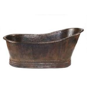 Modern Design Free Standing Copper Bath Tub Luxury Villa Double <b>Slipper</b> Hammered Shined Skirted Base Antique Brass Tub <b>Bathroom</b> - Product Image 2