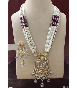 Kualitas Baik Pearl & Manik-manik Kalung Perhiasan Set dari India