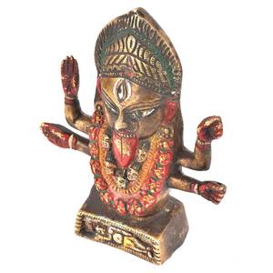 แฮนด์เมดทองเหลืองทองเทพธิดา Kali Kalighat Kali ประติมากรรมหุ่นรูปปั้นงบชิ้นตกแต่งรายการของขวัญ - Product Image 2