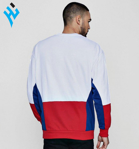 Sweat-shirt rétro en molleton de haute qualité Color Block Vêtements urbains personnalisés pour hommes Sweat-shirt en coton à col rond - Product Image 2