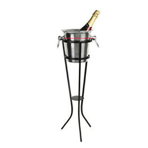 Stainless Steel Wine <b>Cooler</b> With Iron Black Stand Cheap Price on Hot Sale Handmade Luxury - Product Image 1