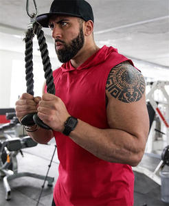 Camiseta sin mangas para hombre hecha a medida al por mayor, Camiseta clásica informal sin mangas de algodón, camiseta sin mangas para correr para hombre, camiseta ligera para hombre - Product Image 4