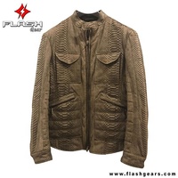 Blouson aviateur en cuir de python pour homme, sur mesure, imperméable, respirant, coupe-vent, fermeture éclair, style décontracté