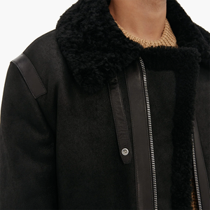 Blouson homme en cuir de peau de mouton, ciselure, couleur noire, tailles personnalisées - Product Image 6