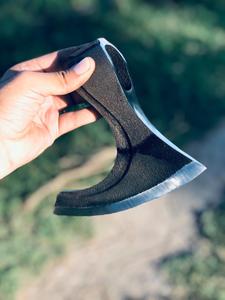 ขวานเกรดอุตสาหกรรมมาพร้อมใบมีดเหล็กคาร์บอนทนทานด้ามจับไม้ฮิกกอรีใหม่ขวานปลอมสำหรับการตั้งแคมป์กลางแจ้งการตัดป่า - Product Image 3