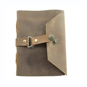 5x7MM Handmade Leather Journal with Vintage Strap 200 GSM Handcrafted 100% Genuine Recycled Cotton Paper Journal Diary