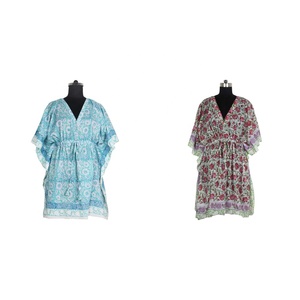 2025 caftans courts marocains à vendre robe imprimée bloc de main abordable africain traditionnel Dashiki caftan fabuleux femmes - Product Image 1