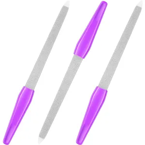 Đôi Kết Thúc Kim Cương Tráng Kim Loại Nail File Nhựa Dài Xử Lý Nail Buffer Chăm Sóc Móng Tay Phụ Kiện Công Cụ Làm Móng