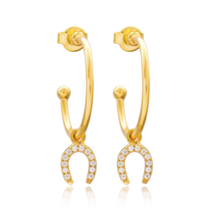 ต่างหูทรงเกือกม้าแบบห้อยทำด้วยมือเครื่องประดับเงินแท้แบบ925ตุรกี - Product Image 1