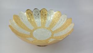 Cuenco para servir chapado en oro y plata de diseño único, Decoración de mesa elegante de lujo para el hogar con Metal pulido para frutas secas - Product Image 3