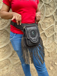 Sac banane tendance à franges pour femme, sac banane en cuir - Product Image 2