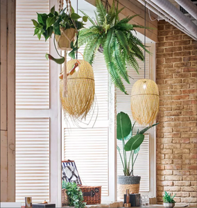 Lámpara de techo de bambú sostenible, iluminación colgante, tejido de ratán ecológico, muebles para casas de mascotas de Vietnam - Product Image 6