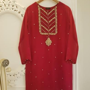 Trendy--ELEGANT--KURTA WITH <b>PANT</b> FOR Party-wear-dress with Beautiful--applique work for Party/ Wedding =2021. - Product Image 1