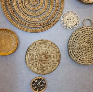 Cestas colgantes de mimbre para pared, decoración bohemia de mimbre Natural, juego de 10 - Product Image 5