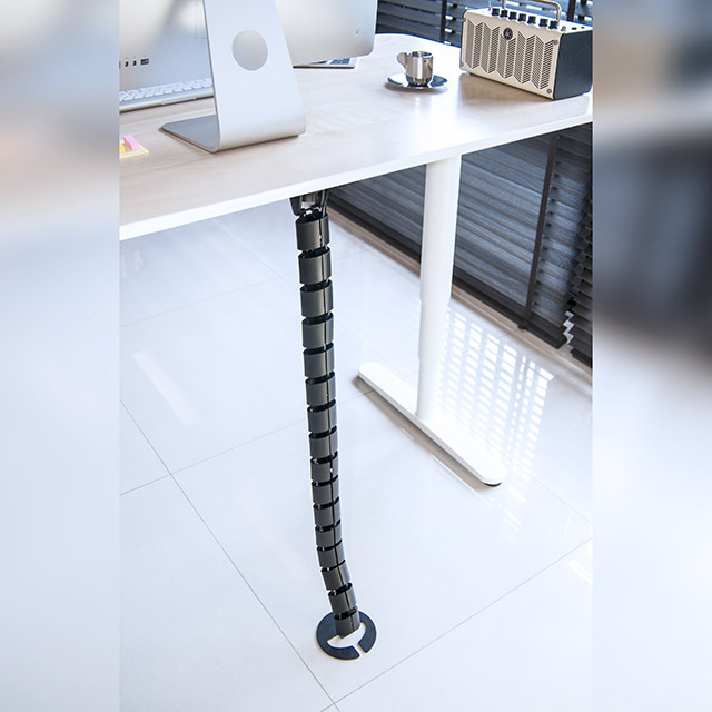 AIDATA Quick Install Black Industrial Design Under Desk Cable & Power Strip Manager, and Organizer