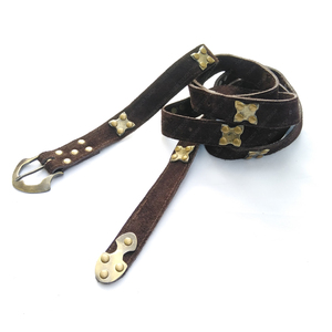 Herold TIGER TOUCH Norwegian Viking Gokstad Belt Cinturón de cuero de caballeros con material de cobre - Product Image 1