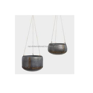 RAZVI INTERNATIONAL Jardinière suspendue galvanisée avec corde, écologique et durable, auto-arrosante pour usage intérieur/extérieur - Product Image 3