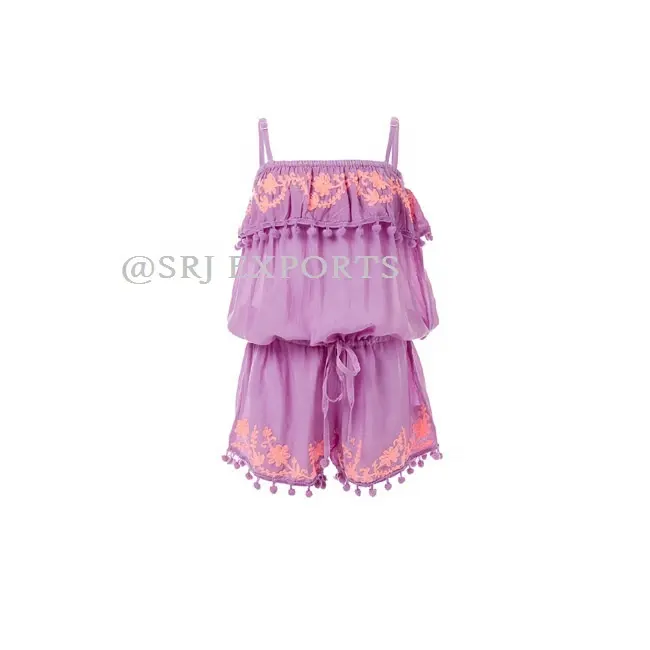 Европейский модный весенний комбинезон для маленьких девочек с оборками, платье для малышей, детский садовый комбинезон с вышивкой, милый пляжный игровой костюм для девочек