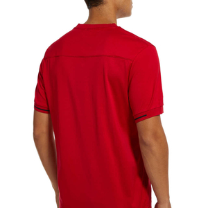 เสื้อยืดผู้ชาย OEM ผ้าฝ้าย 95% ผสมอีลาสเทน 5% ทรงโค้งชายเสื้อ เสื้อยืดคอกลมทรงยาวสำหรับผู้ชาย - Product Image 5