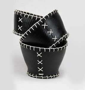 Macetas de neumáticos de goma reciclada para decoración de jardín, cesta de flores con costura hecha a mano blanca, alta calidad - Product Image 2