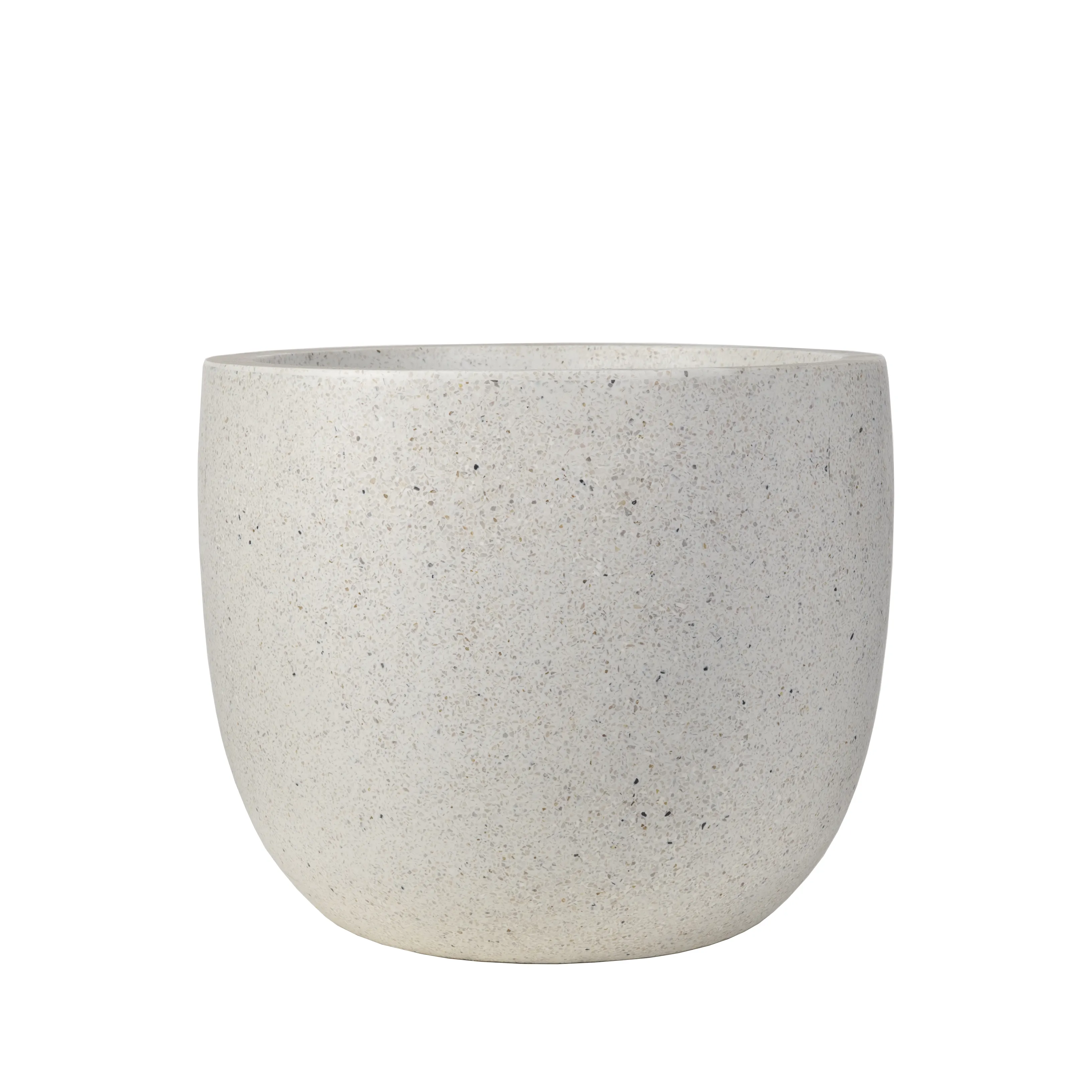 Best selling white terrazzo oversize round for balcony decoration high quality big outside plant pots made in Vietnam