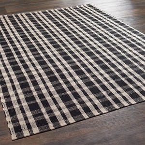 Geometric Checkered Cotton Hand-Woven Rug Welcome Mat Door Mat Modern Washable Reversible PET Friendly - Product Image 6