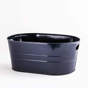 Macetas grandes y redondas en forma de cubo para jardín, ovaladas, de metal, baratas, para plantas y flores, a granel - Product Image 4