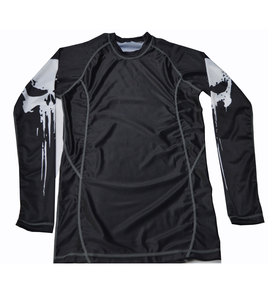 Chemises de gymnastique de compression unisexes avec logo personnalisé UV BJJ MMA à manches longues polyester/nylon Rash Guard OEM pour adultes surf - Product Image 5