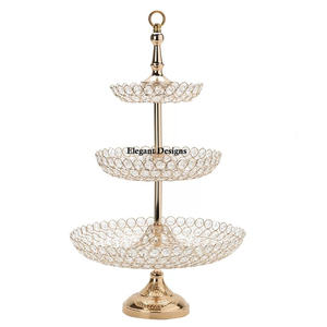 Meilleure vente de support à gâteau vintage fait main de couleur personnalisée dessus de table décoratif en aluminium support à gâteau en gros en métal - Product Image 2