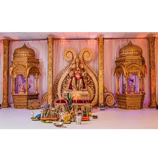 Sul majestoso Templo Do Estágio Estágio Evento Evento Casamento Real Casamento Indiano Tradicional Hindu da Recepção Do Casamento Fase