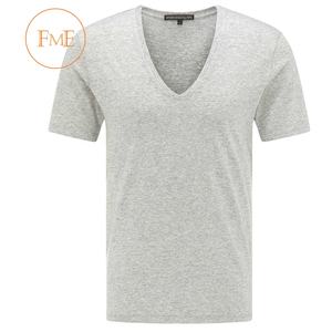 Camiseta personalizada 100% de algodón con cuello en V para hombre, camiseta informal de manga corta con logotipo bordado de talla grande, venta al por mayor - Product Image 6
