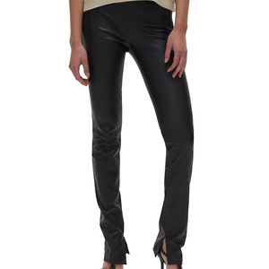 Chic femmes taille haute en cuir PU sac en papier pantalon PVC Look humide ceinturé recadrée pantalon évasé élégant à la mode déclaration de mode - Product Image 6