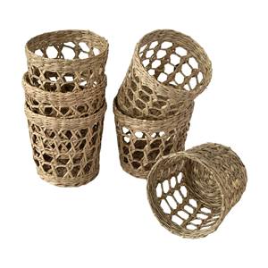 Vietnamese 2021 Vintage Rustic Hand - <b>Woven</b> Bamboo Rattan Cup Holder <b>Coasters</b> Drink Holder Stand Krystal +84587176063 99 Gold Data - Product Image 1