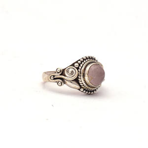 Gorgeous Round Shape Natural <b>Rose</b> <b>Quartz</b> Gemstone <b>Ring</b>, Wholesale Sterling Silver Pink Gemstone Boho <b>Ring</b> Jewelry For Wholesaler - Product Image 2