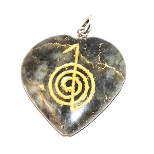 Pendentif pierre Labradorite coeur cho ku rei pendentif collier en cristal pierre naturelle guérison charme agate collier pierres précieuses emf - Product Image 1