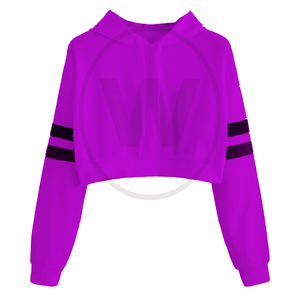 Sweat à capuche Crop Top Offre Spéciale Nouveau Manches Longues Surdimensionné Dames Sweat À Capuche Court Mode, capuche et manches longues - Product Image 1