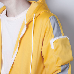 Kliou — survêtement de jogging pour hommes, ensemble 2 pièces en nylon à rayures réfléchissantes, fermeture éclair, étiquette privée personnalisée, nouveau design - Product Image 6