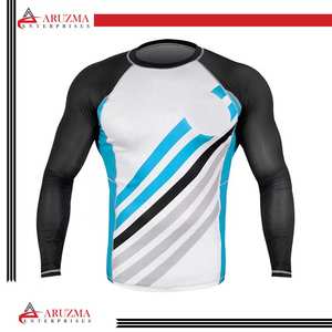 Tela de protección solar estilo deportivo de compresión multicolor sublimación completa para hombre con estampado personalizado para uso de MMA - Product Image 5