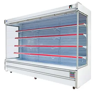 Supermarket Storage Vegetables Refrigerator Air Curtain Open Type Display Cooler Chiller Supermarket Refrigerator