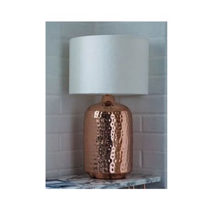 Lampe de table martelée finition plaquée or fait main Design pointillé finition cuivre antique décorative moderne - Product Image 1