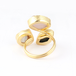 Anillo de plata de primera ley y piedra de cuarzo rosa para mujer, sortija ajustable, plata esterlina, Circonia cúbica, zirconia, circonita, zirconita, zirconita, piedra natural, color blanco - Product Image 6