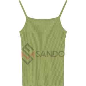 <b>Women's</b> Stretchable Ribbed <b>Tank</b> <b>Top</b> with Feather and Button Decoration Wholesale - Product Image 6