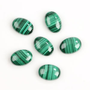 Meilleure vente 12x16mm lisse ovale Flatback Malachite Cabochon haute qualité fabrication de bijoux naturels pierre précieuse en vrac - Product Image 2