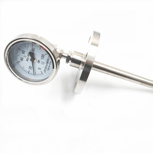 WSS-481 Vollständig Edelstahl Industrielles Bimetall-<span class=keywords><strong>Thermometer</strong></span> Universelle Außentemperaturmessung Flansch-Thermohülse ODM - Product Image 3