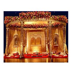 Asequible oro tallado boda Mandap boda india oro Mandap decoración exclusiva boda dorada Mandap Royal Mandap Set - Product Image 1