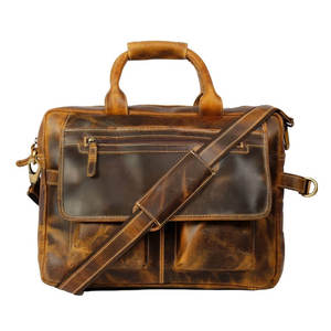 Sac de voyage en cuir véritable unisexe de grande capacité, populaire auprès des designers, avec fermeture éclair, pour les voyages en plein air - Product Image 1